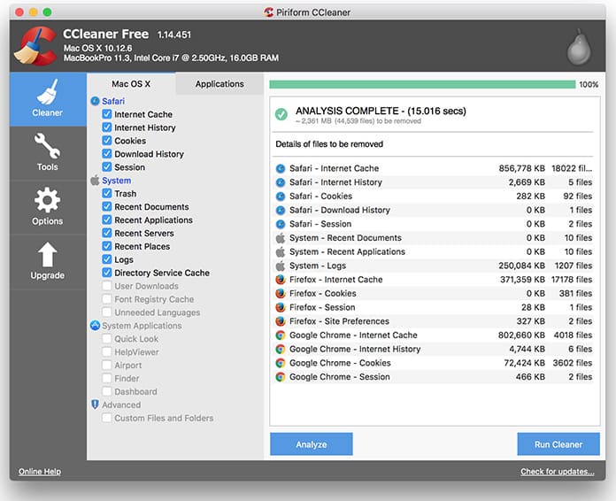 ccleaner versions for mac